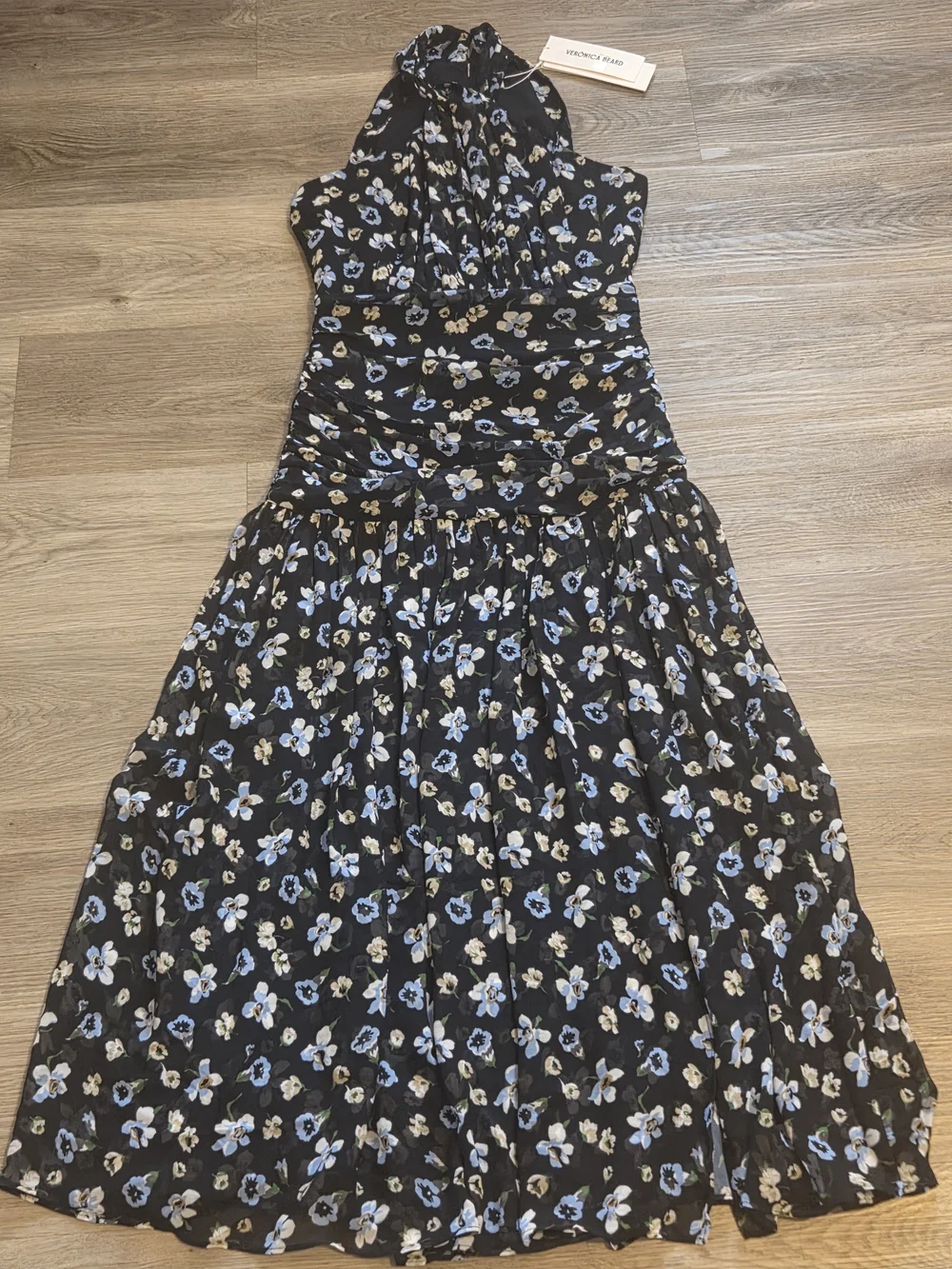 Brock Floral Silk A-Line Maxi Dress - Picture 7 of 14